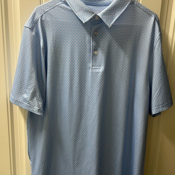 Men's Pattern Performance Polo - Light Blue - Picture 3 of 6